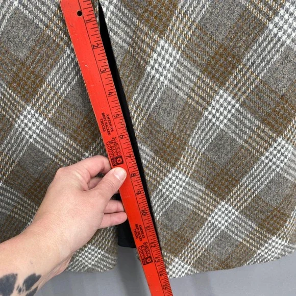 Vintage B. Moss Maxi Skirt Womens 4 Y2K 90s Brown Plaid Wool Blend Academia - Picture 10 of 16